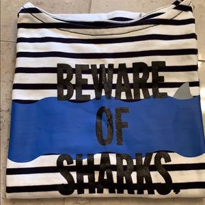 HTF Kate Spade “Beware of sharks” shirt